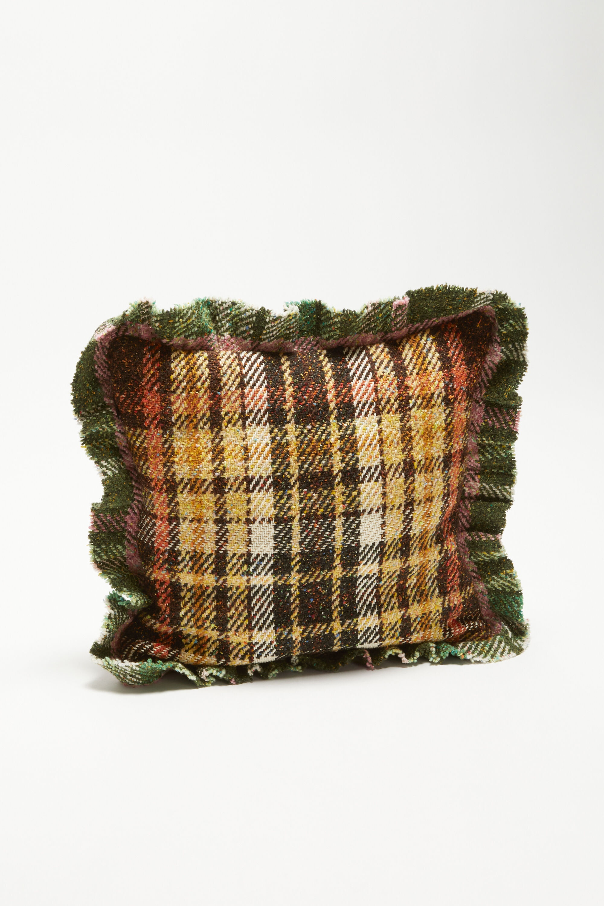 Plaid pillow - Brown/green - 4