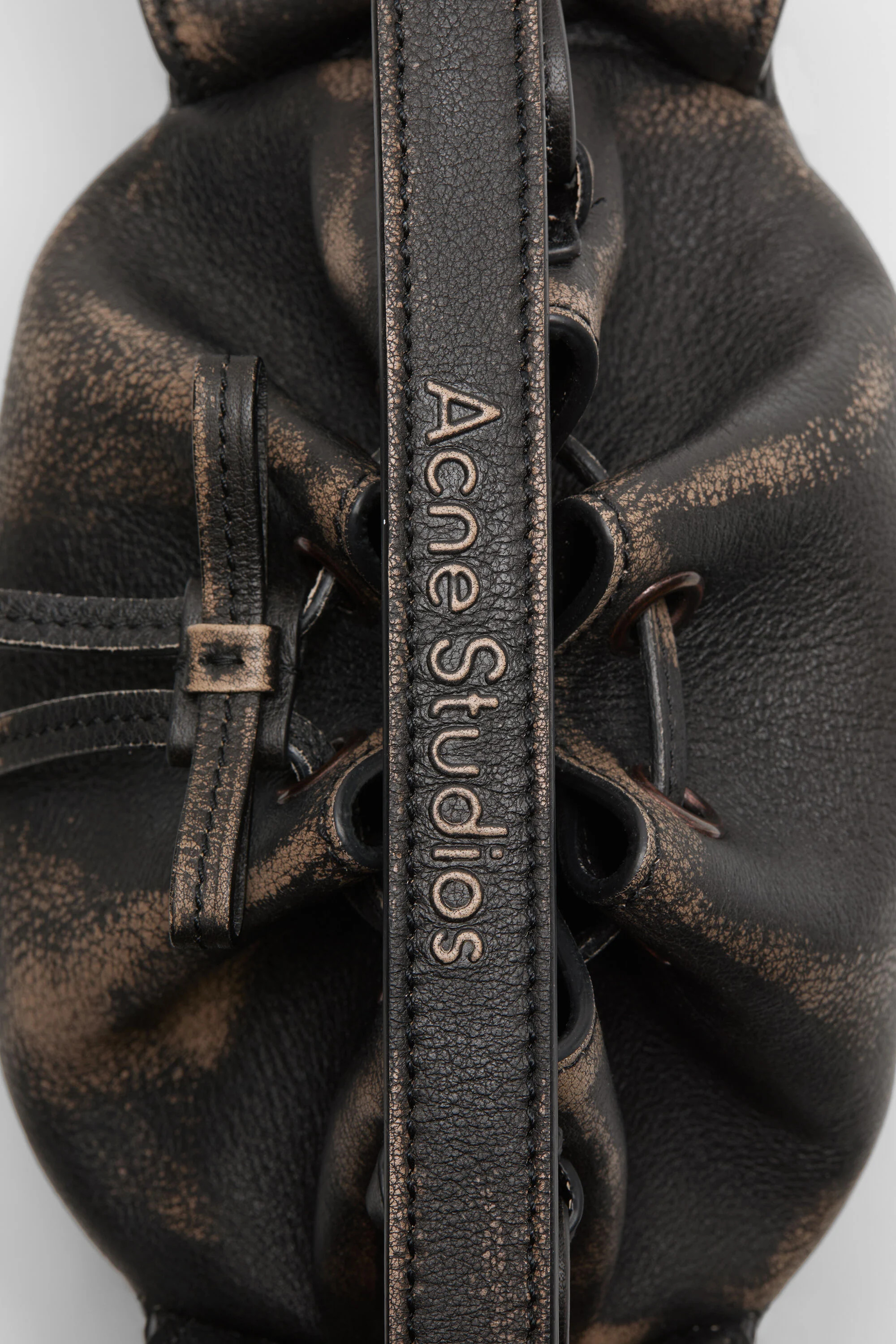 Multipocket mini bucket bag - Dark brown/beige - 4