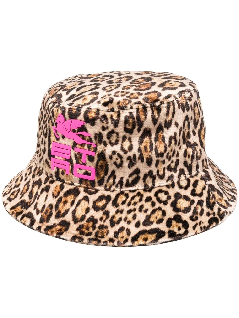 leopard-pattern logo-print bucket hat - 1