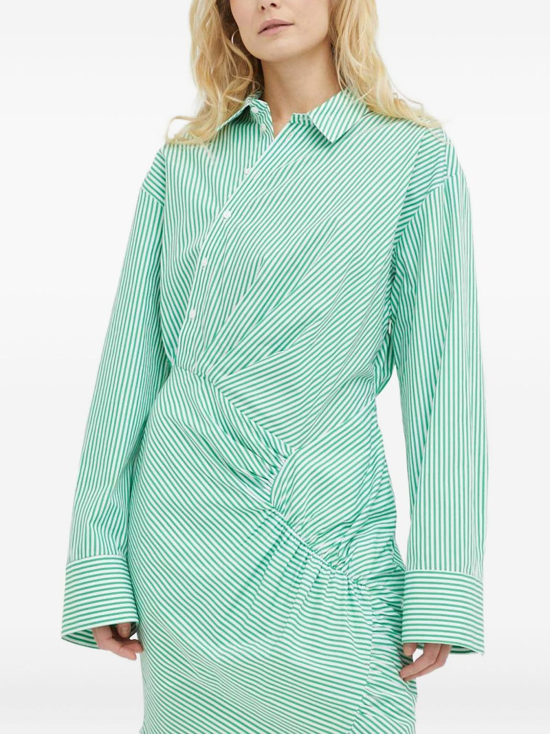 striped gathered mini dress 1