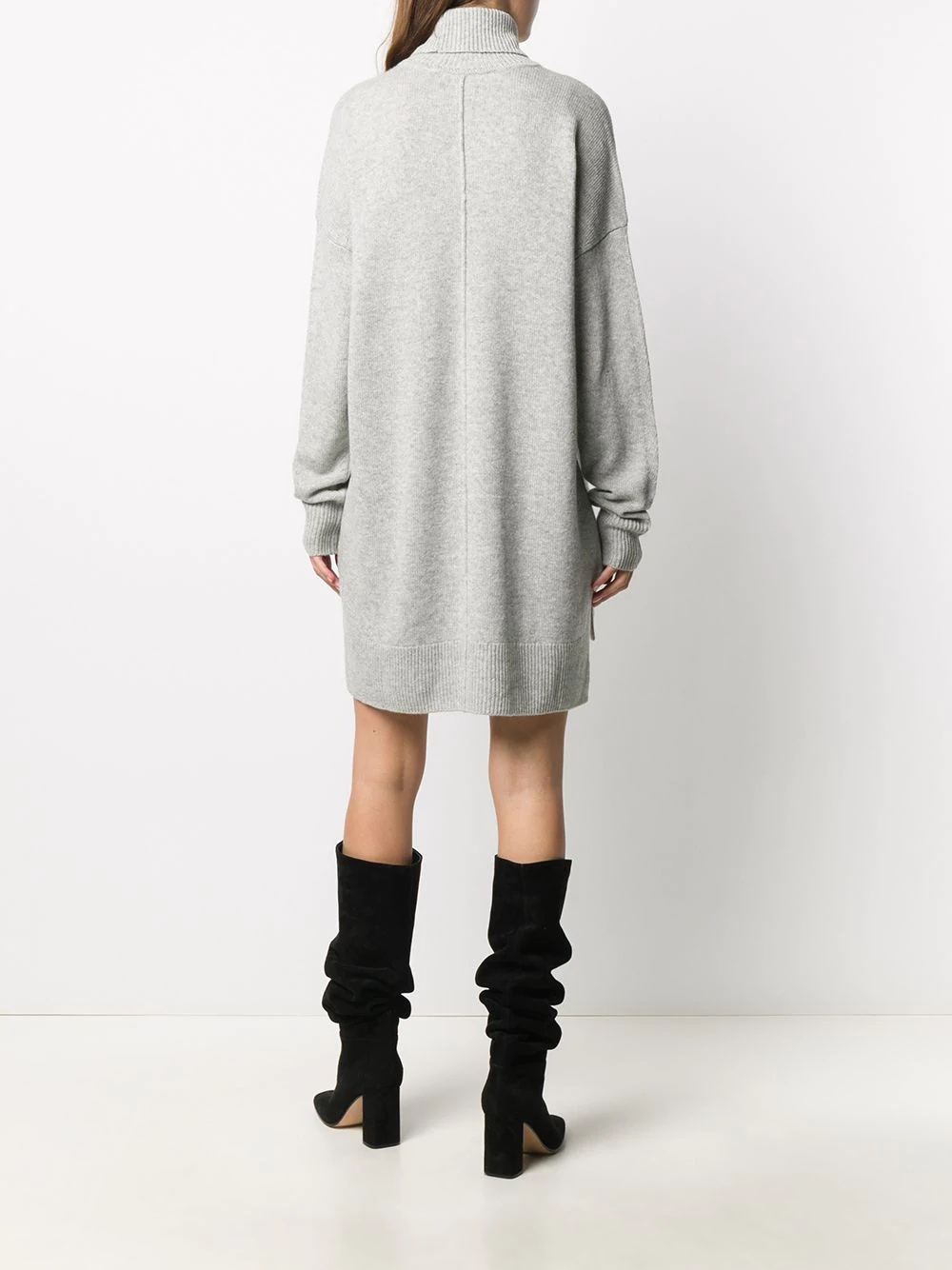 oversized roll-neck knitted dress - 4