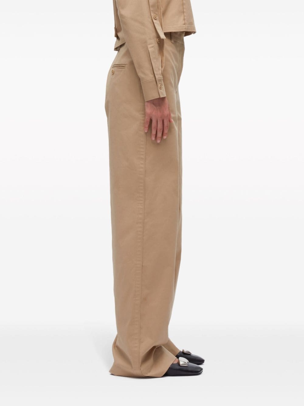 wide-leg long-length trousers - 4