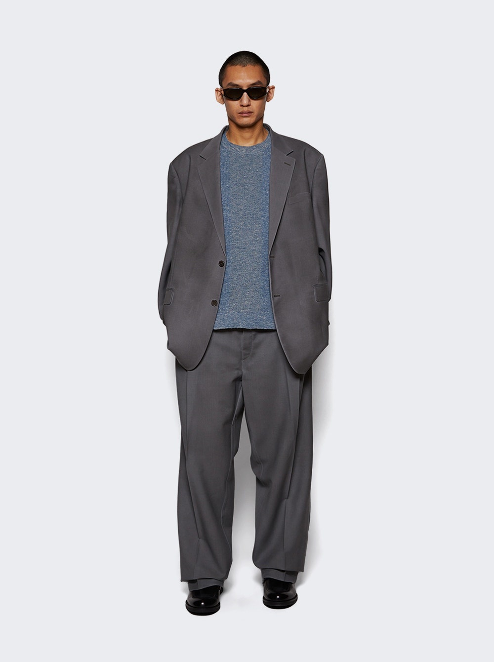 Mohair Wool Trousers Medium Grey - 6