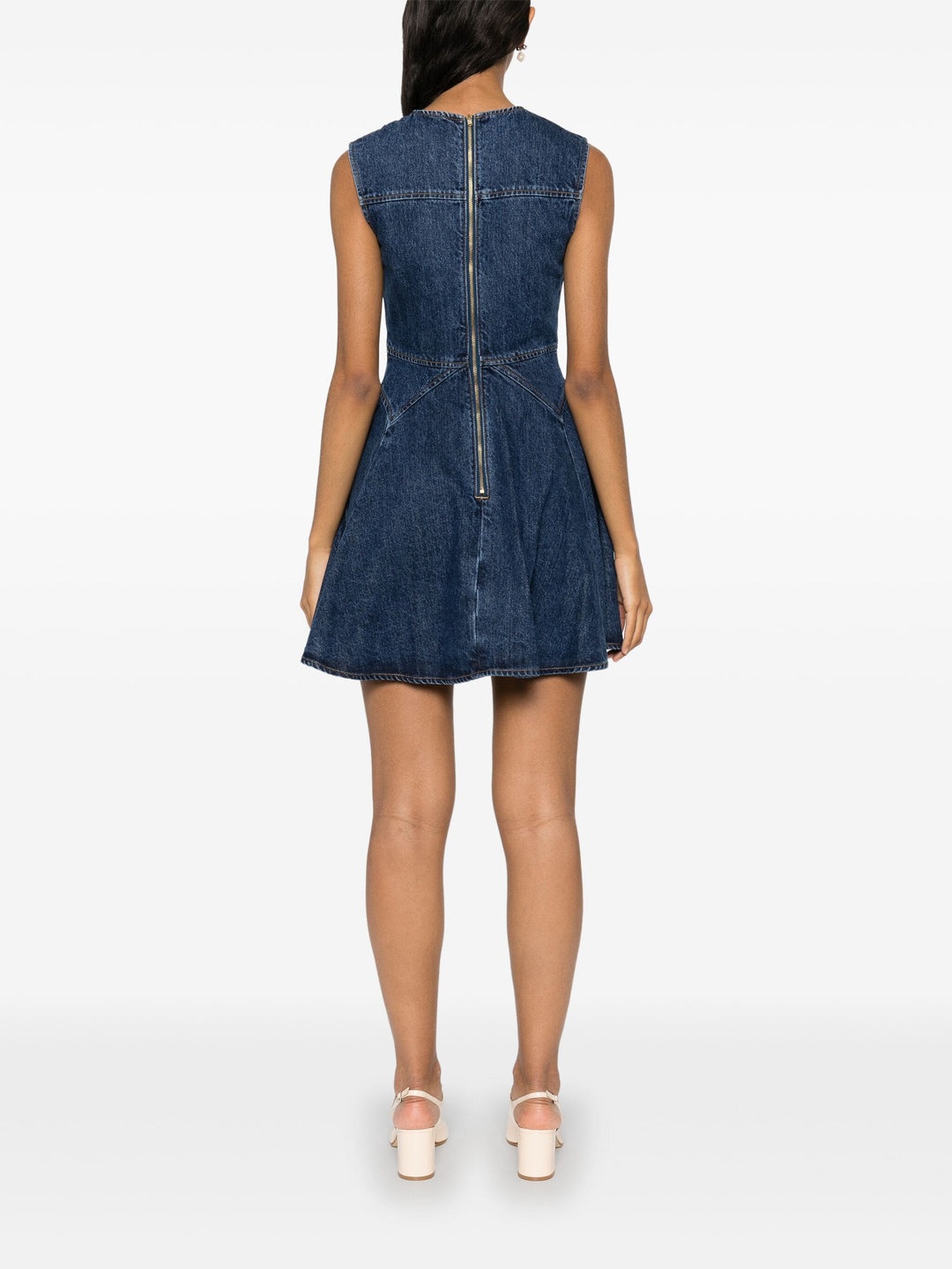 Denim Skater Mini Dress - 4