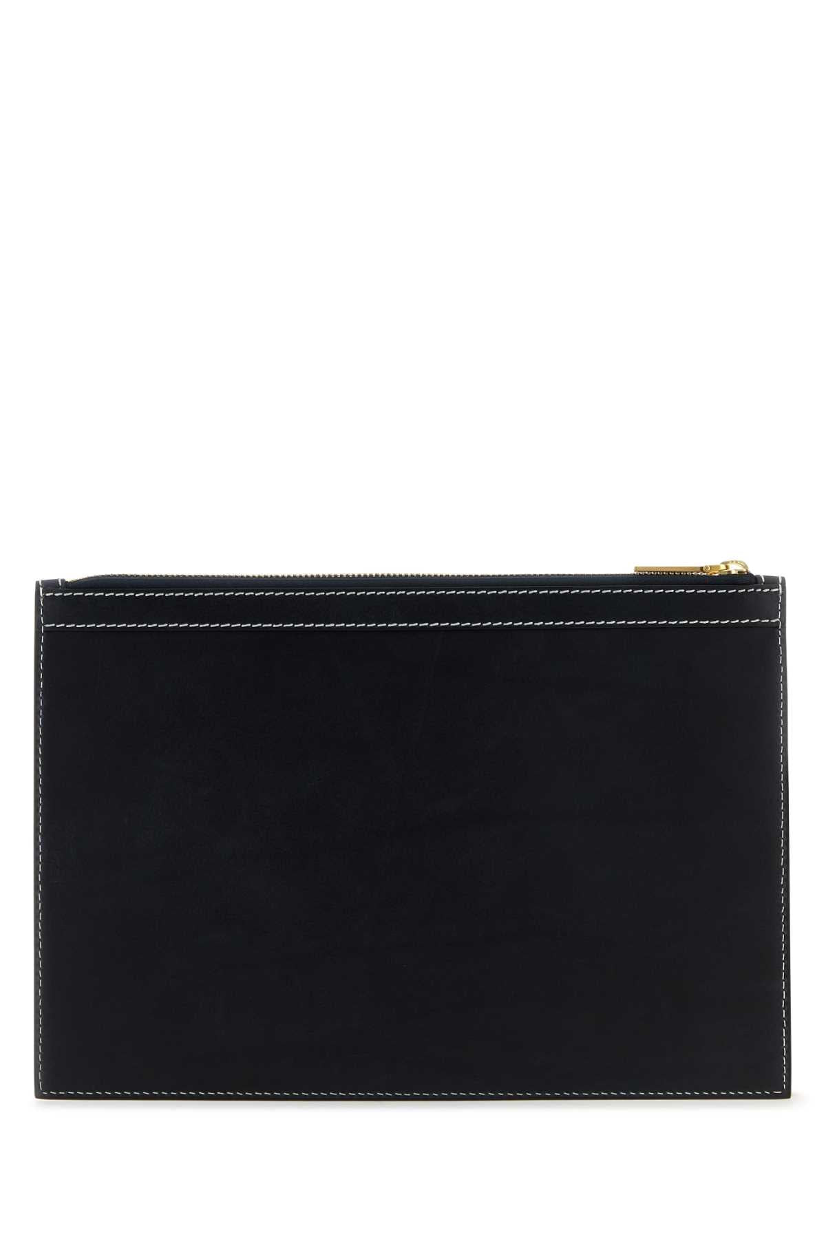 Thom Browne Men Midnight Blue Leather Document Case - 3