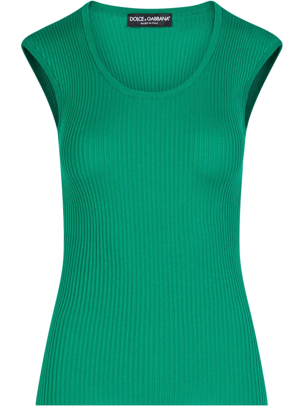 sleeveless ribbed-silk sweater - 1