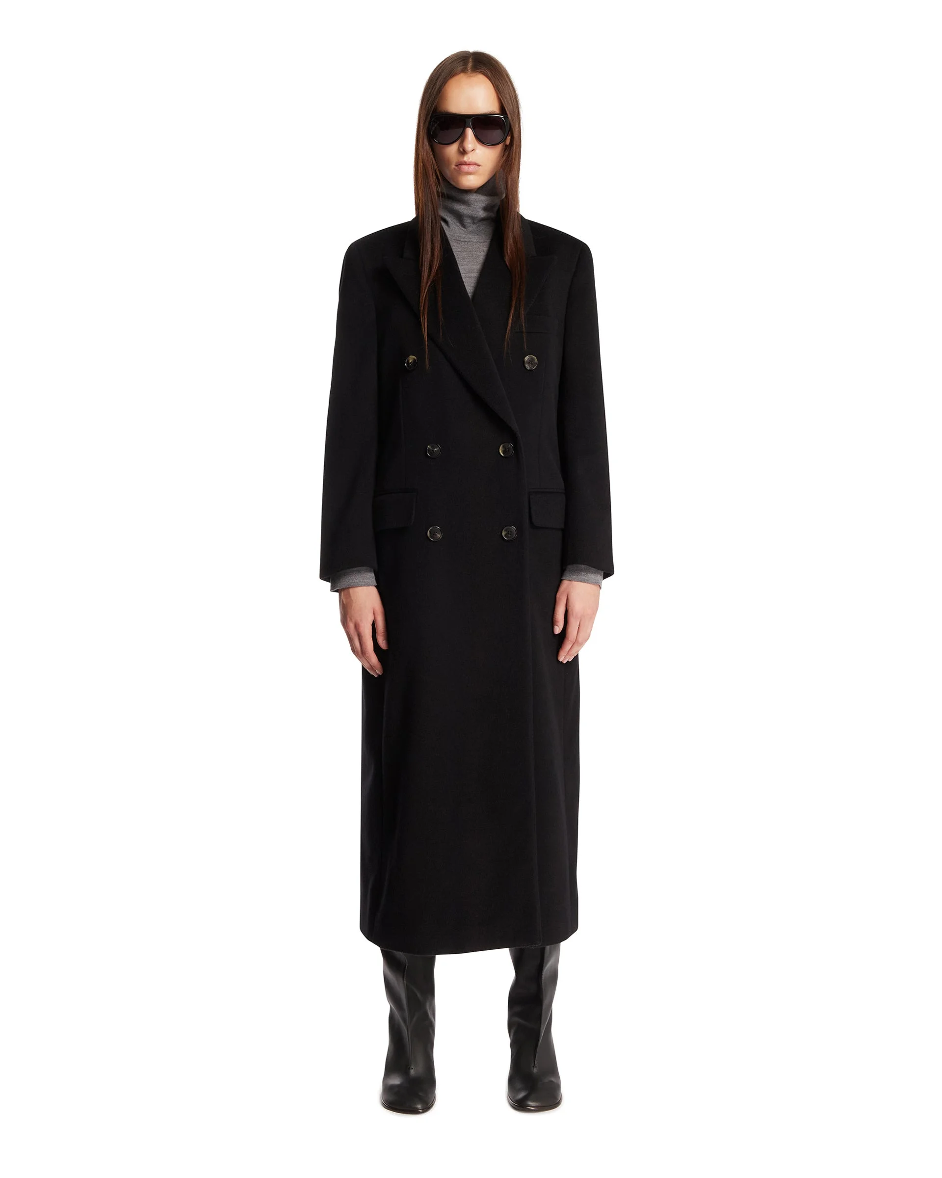 Black Cashmere Coat - 1