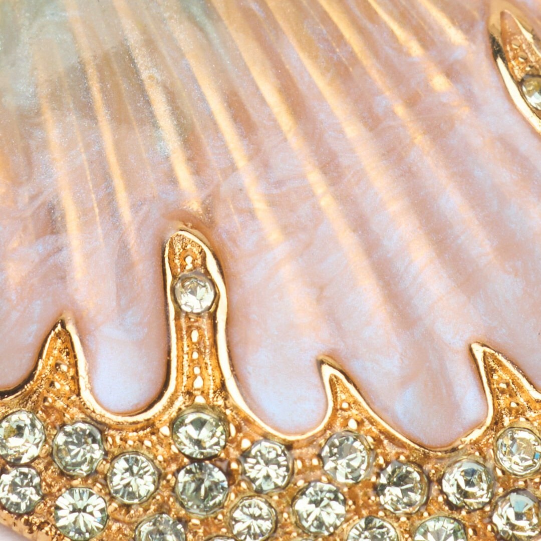 Necklace With Shell Pendant And Crystals - 4