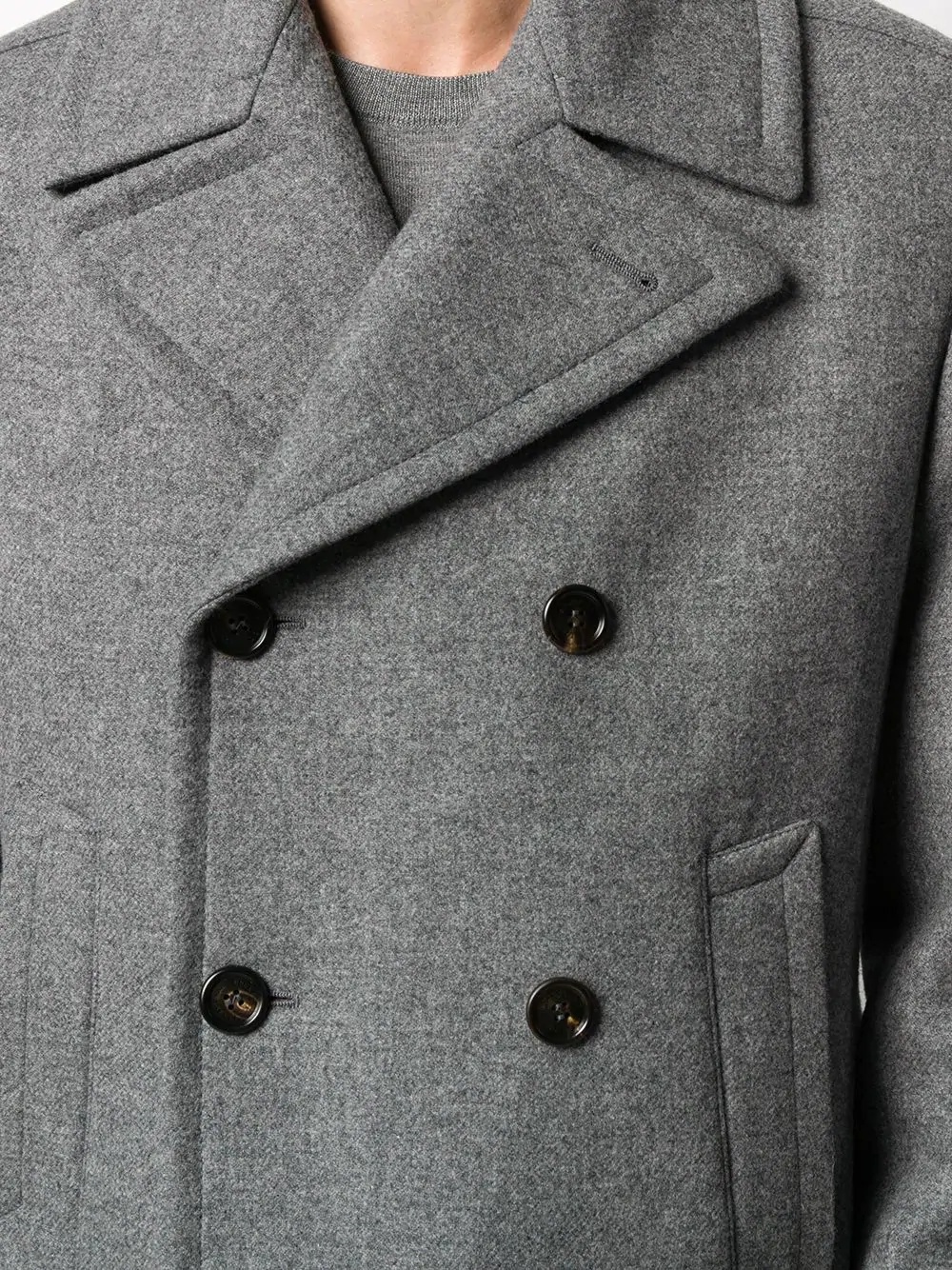 double-breasted virgin wool coat - 5