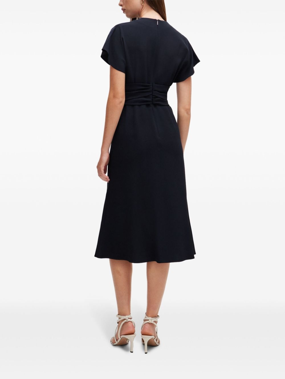 draped midi dress - 4