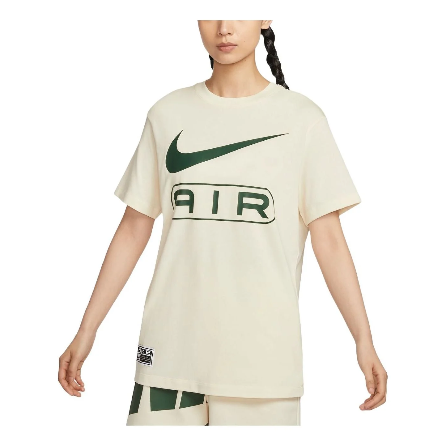 (WMNS) 나이키 에어 로고 티셔츠 아시아 Sizing 'Pale Ivory Green' FV8003-110 - 1