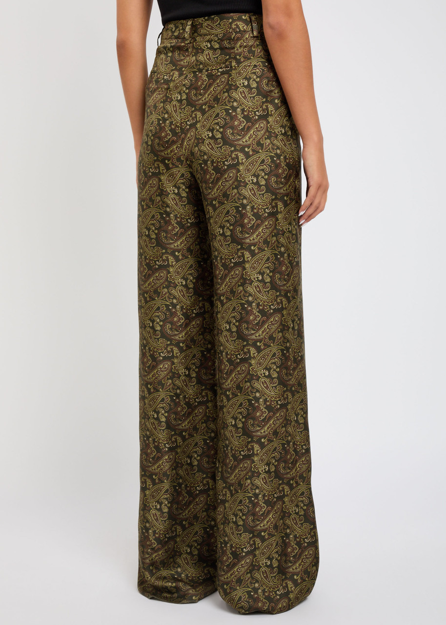 Yves Saint Laurent Paisley Wide-leg Silk-twill Trousers - 3