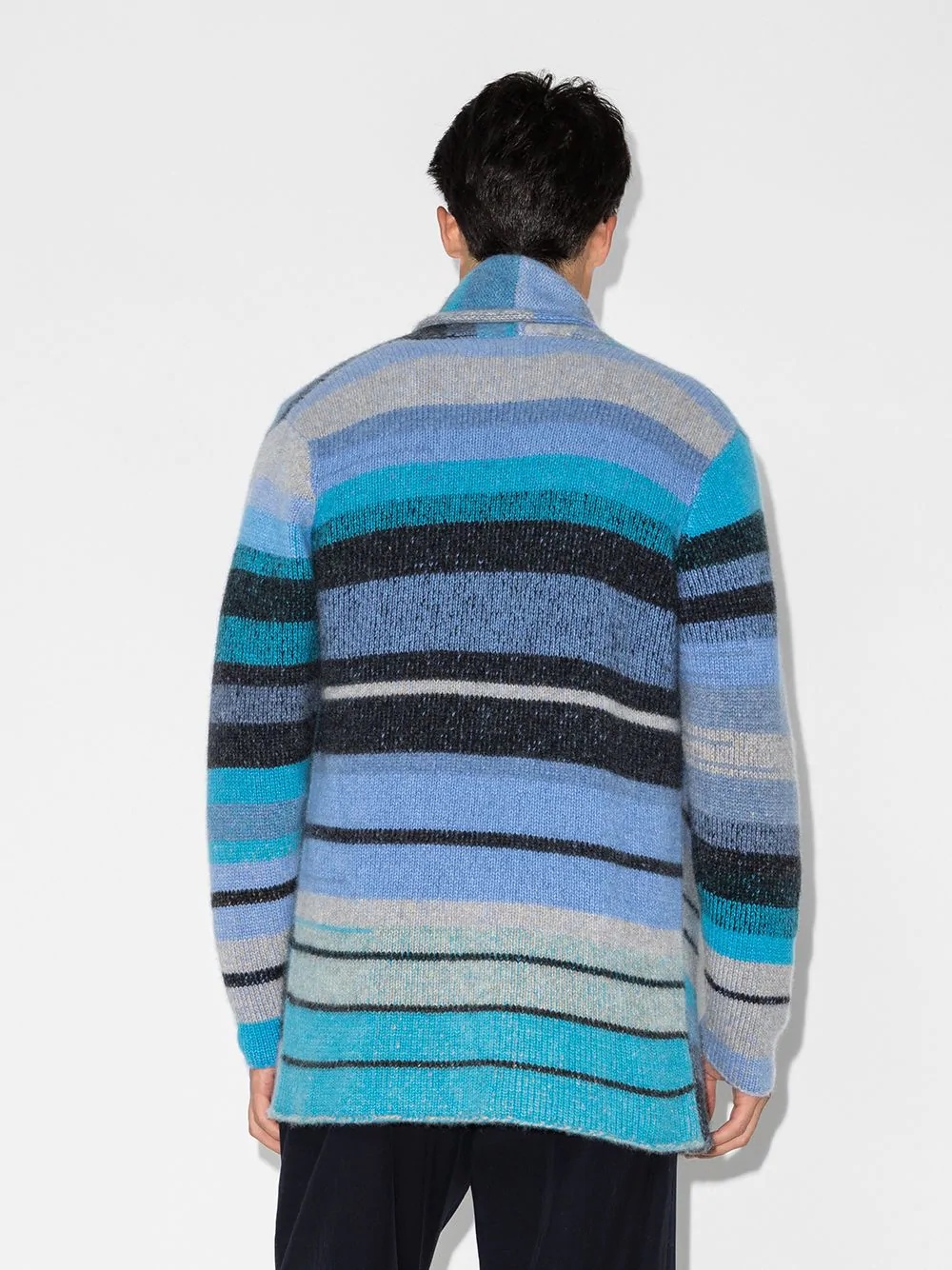 stripe-intarsia cashmere cardigan - 3