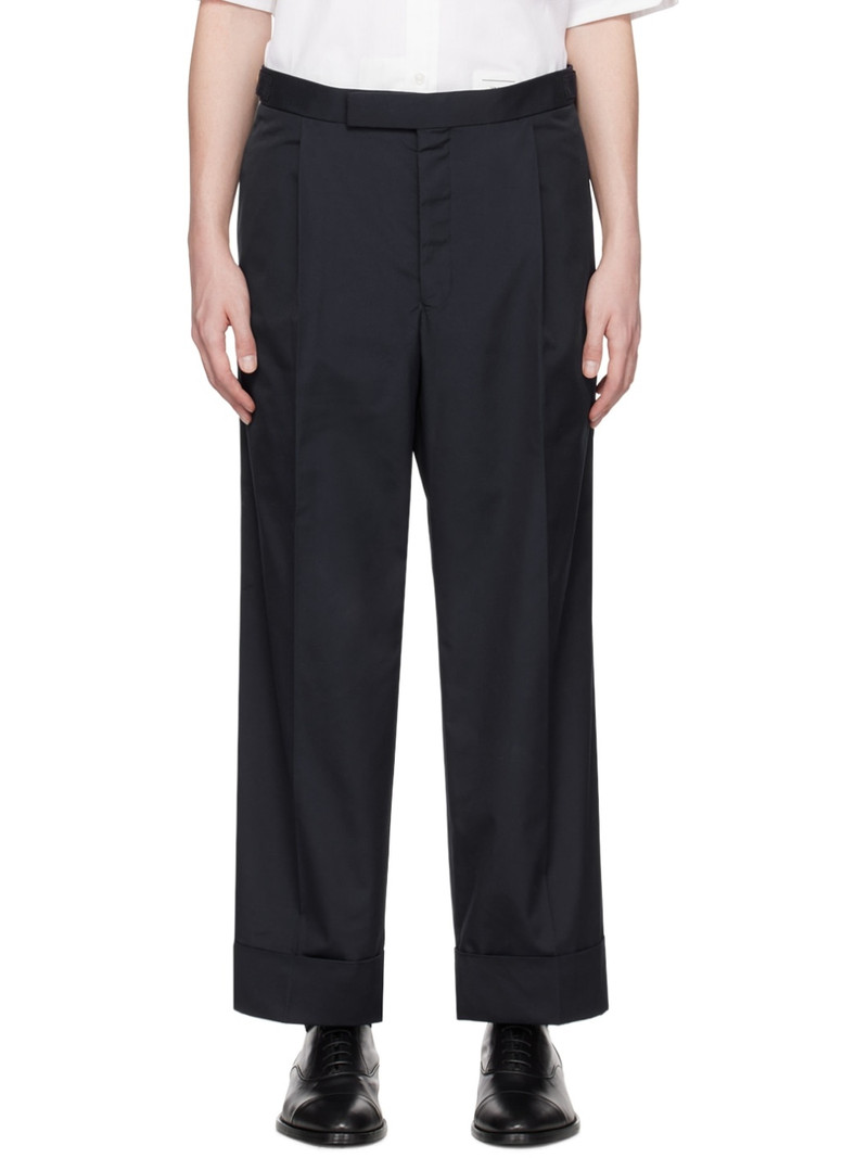 Navy Tricolor Cuff Trousers - 1