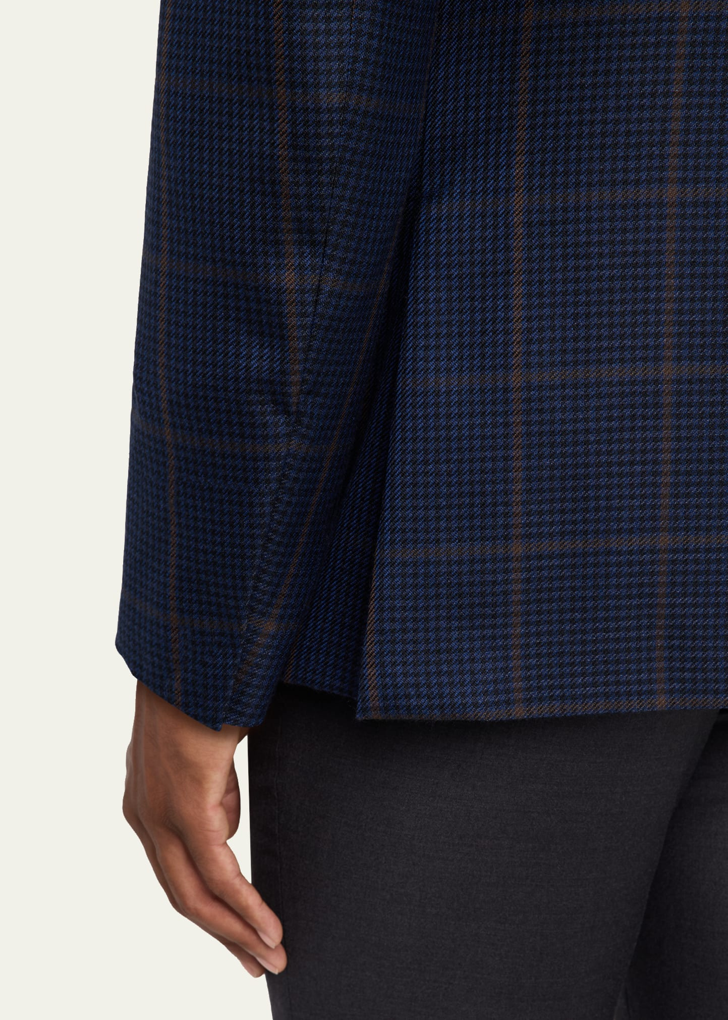 Men's Cashmere and Silk Houndstooth Check Sport Coat - 8