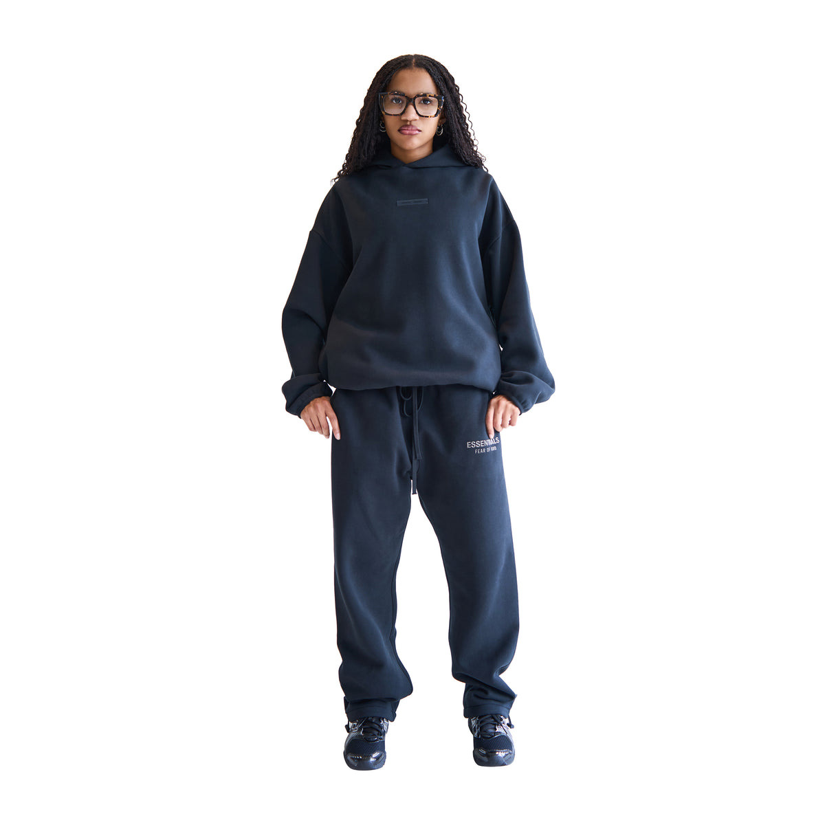 RELAXED FLEECE SWEATPANTS (JET BLACK) - 1
