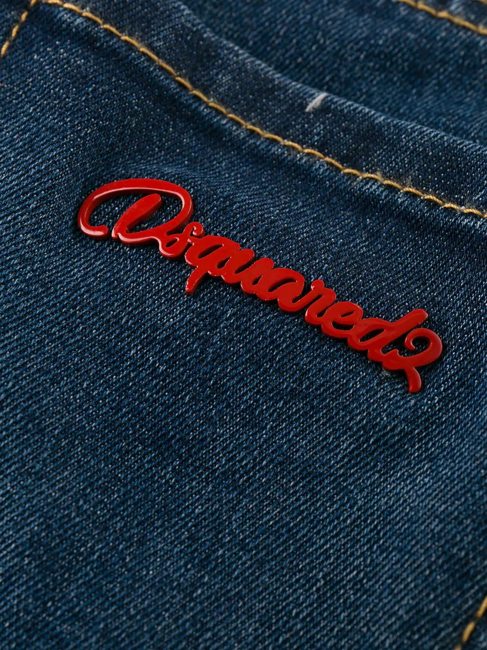 logo apliqué mid rise jeans - 7