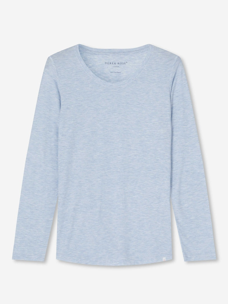 Women's Long Sleeve T-Shirt Ethan Micro Modal Stretch Blue Heather 1