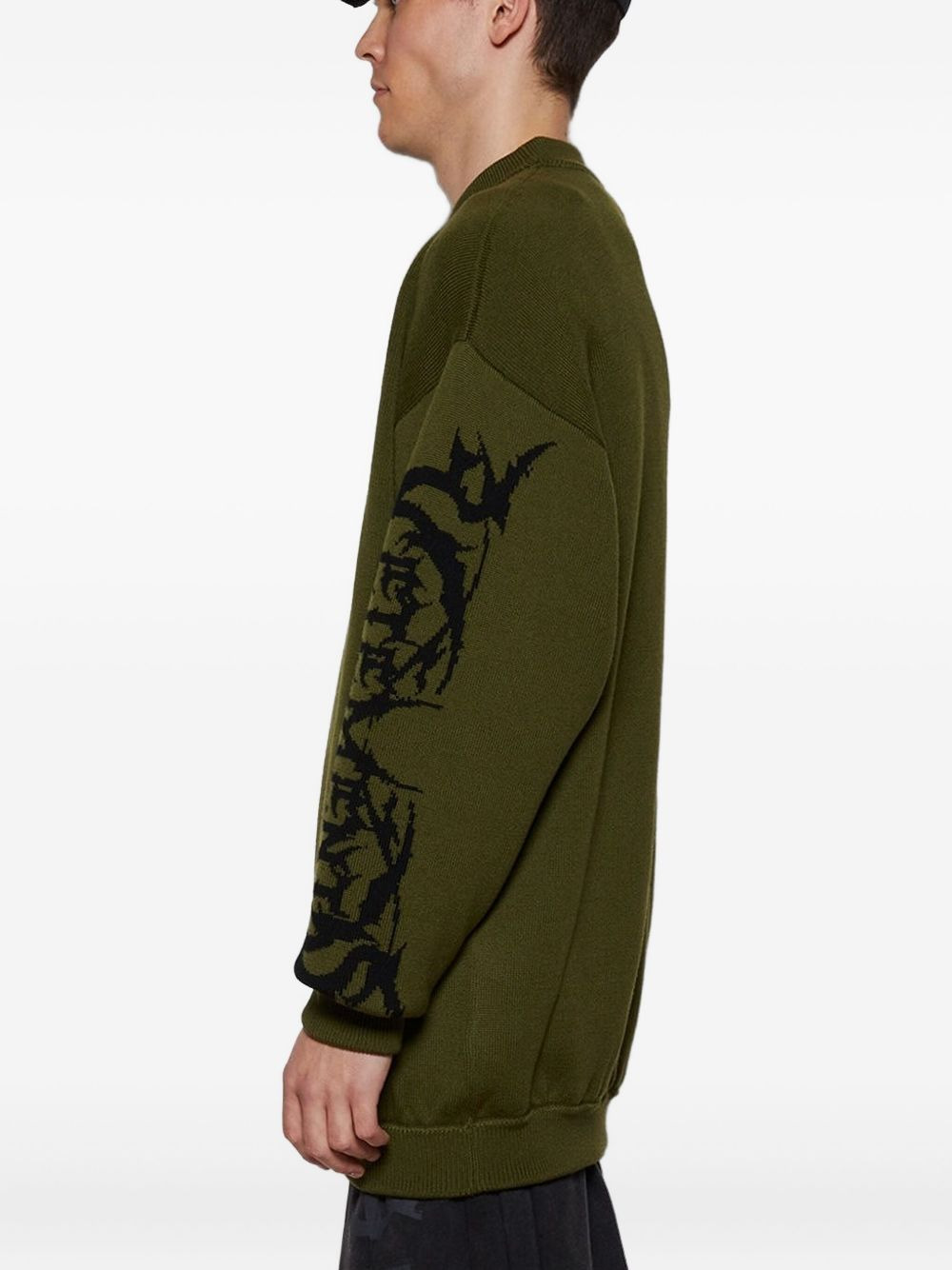 logo-sleeve sweater - 3