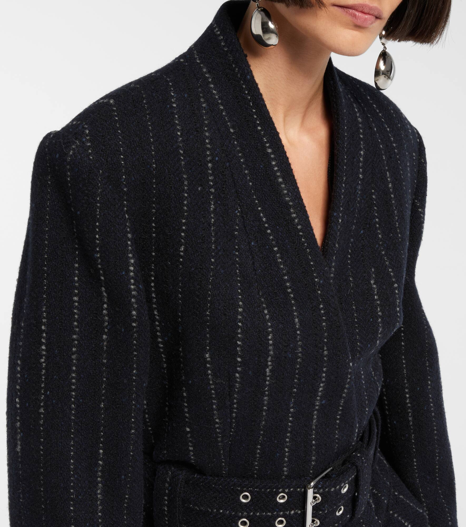 Fyma chalk stripe virgin wool blazer - 4