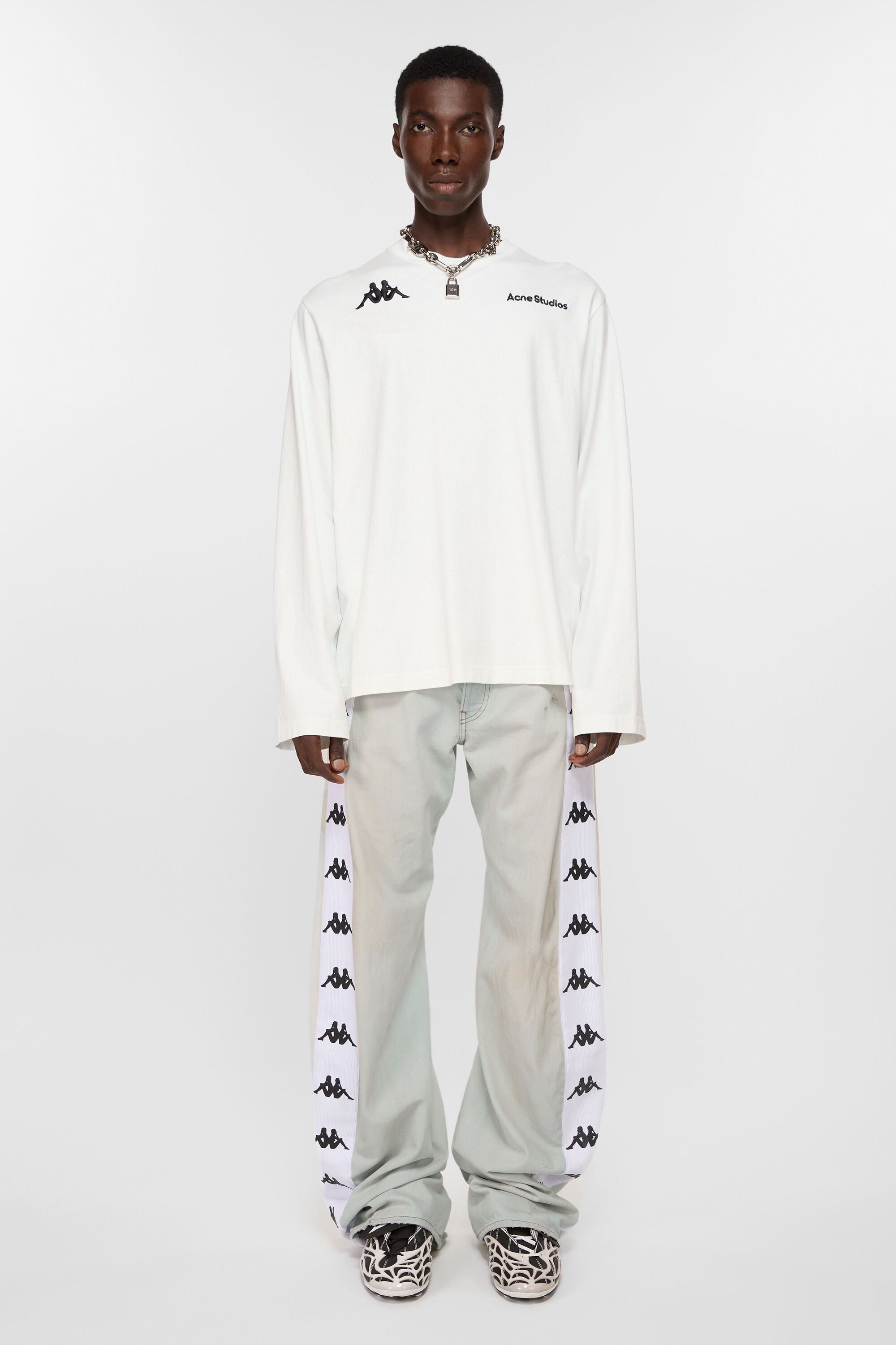 Loose fit jeans - 2006M Acne Studios x Kappa - Light blue/white - 2