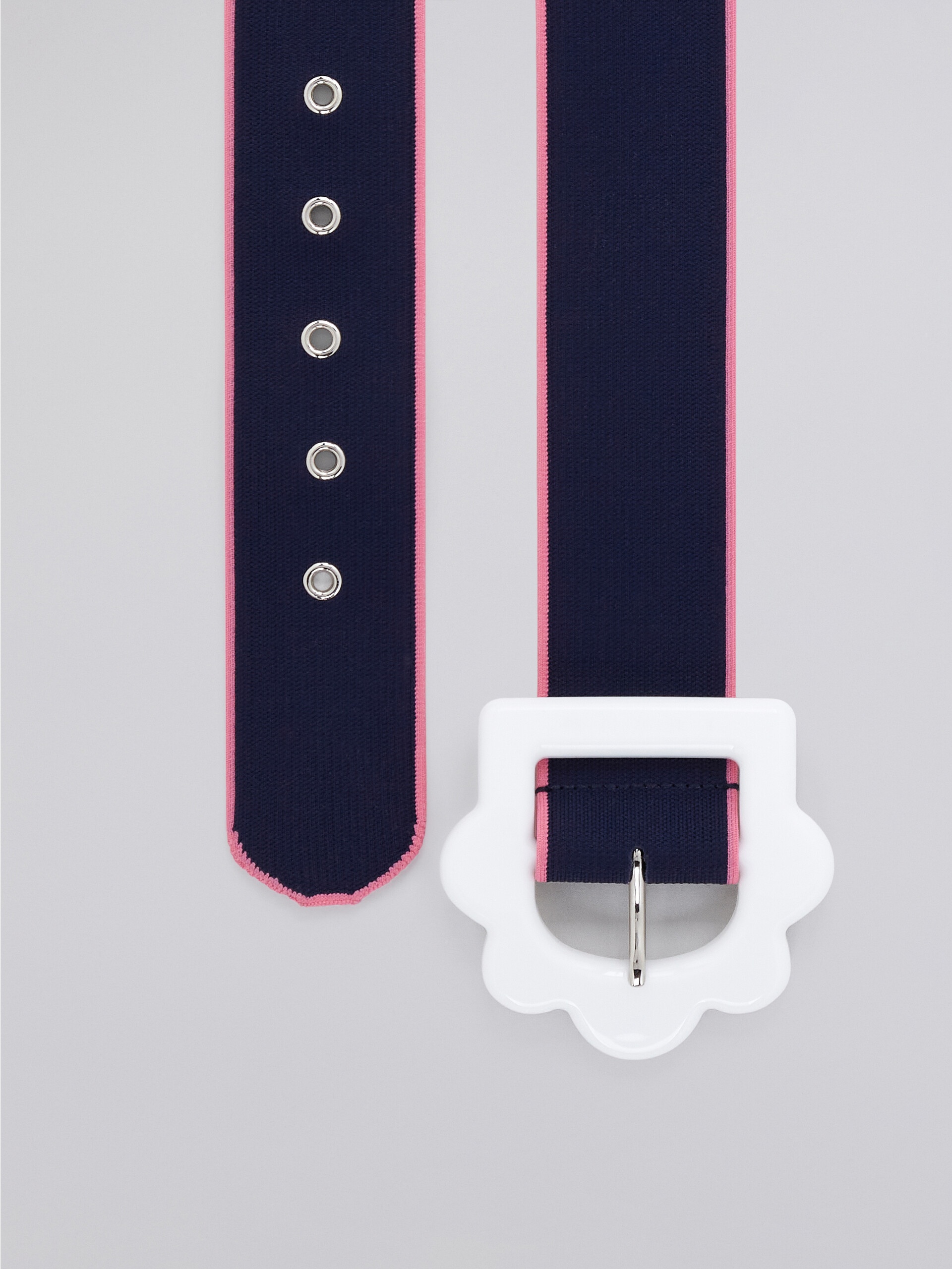 BLUE AND PINK JACQUARD FLOWER BELT - 4