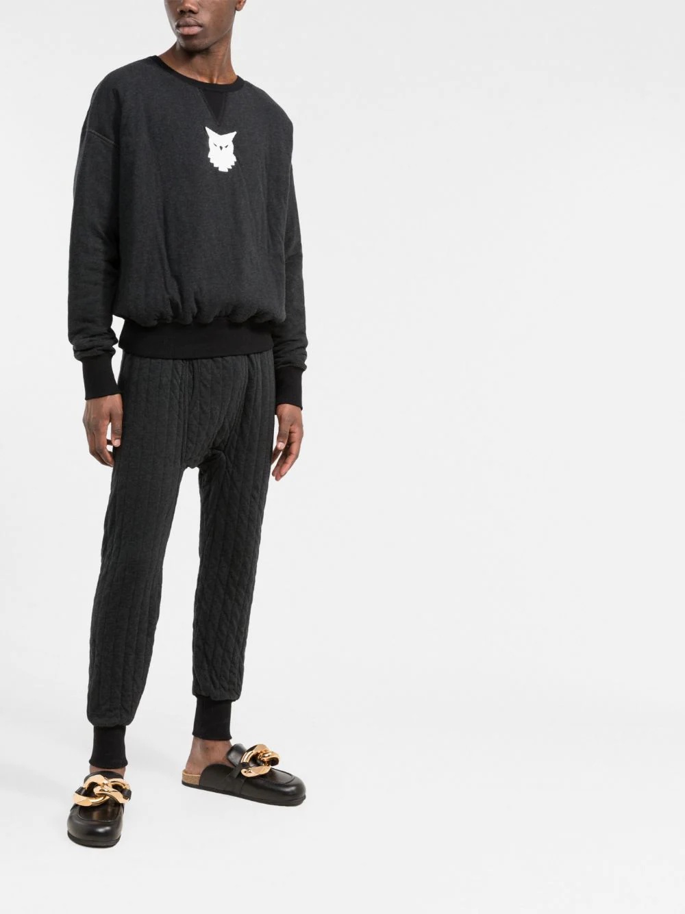 Animal-patch panelled slim trousers - 2