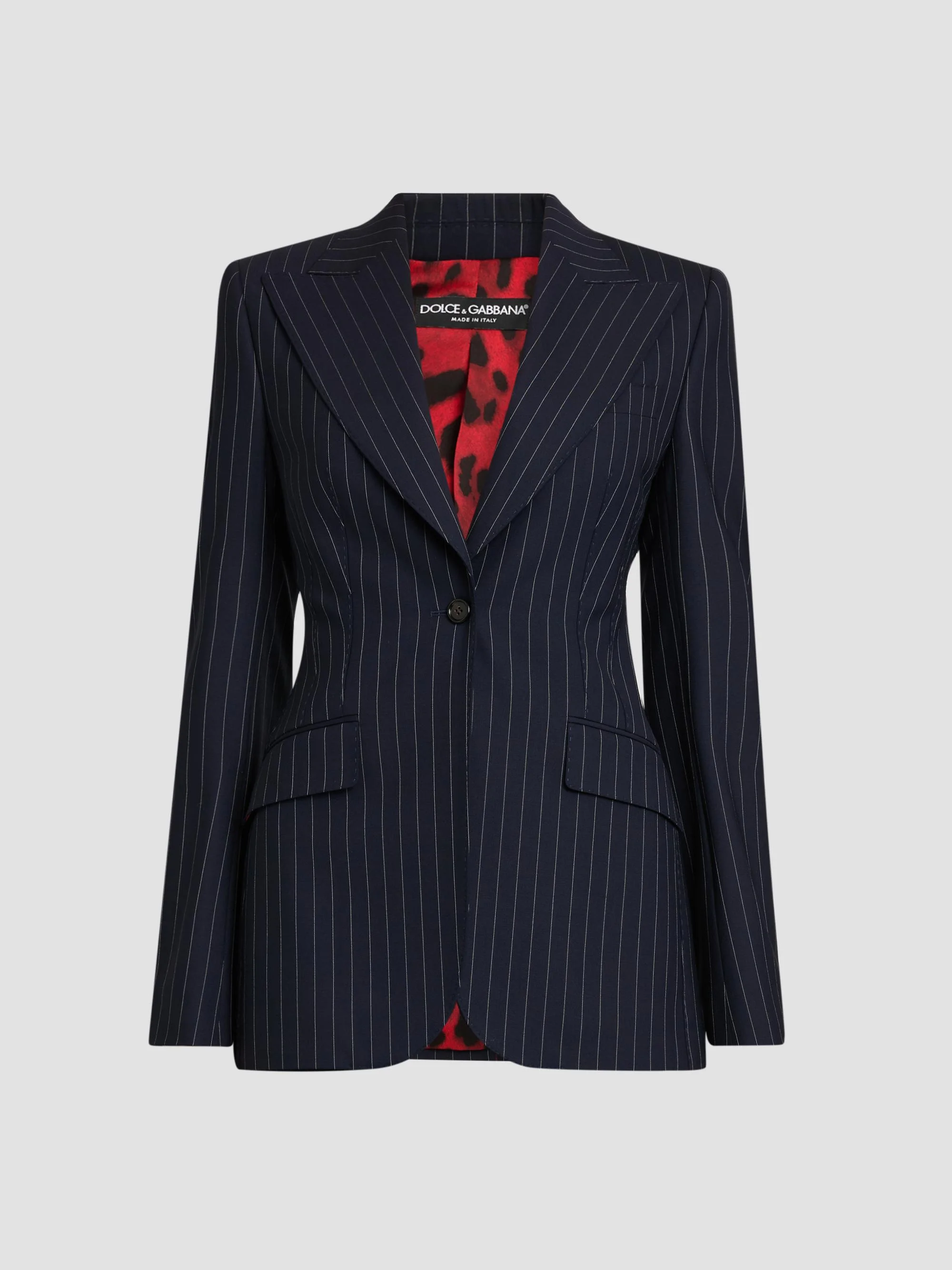 Women's Pinstriped Stretch Virgin-Wool Single-Breasted Blazer - Rigato - 1