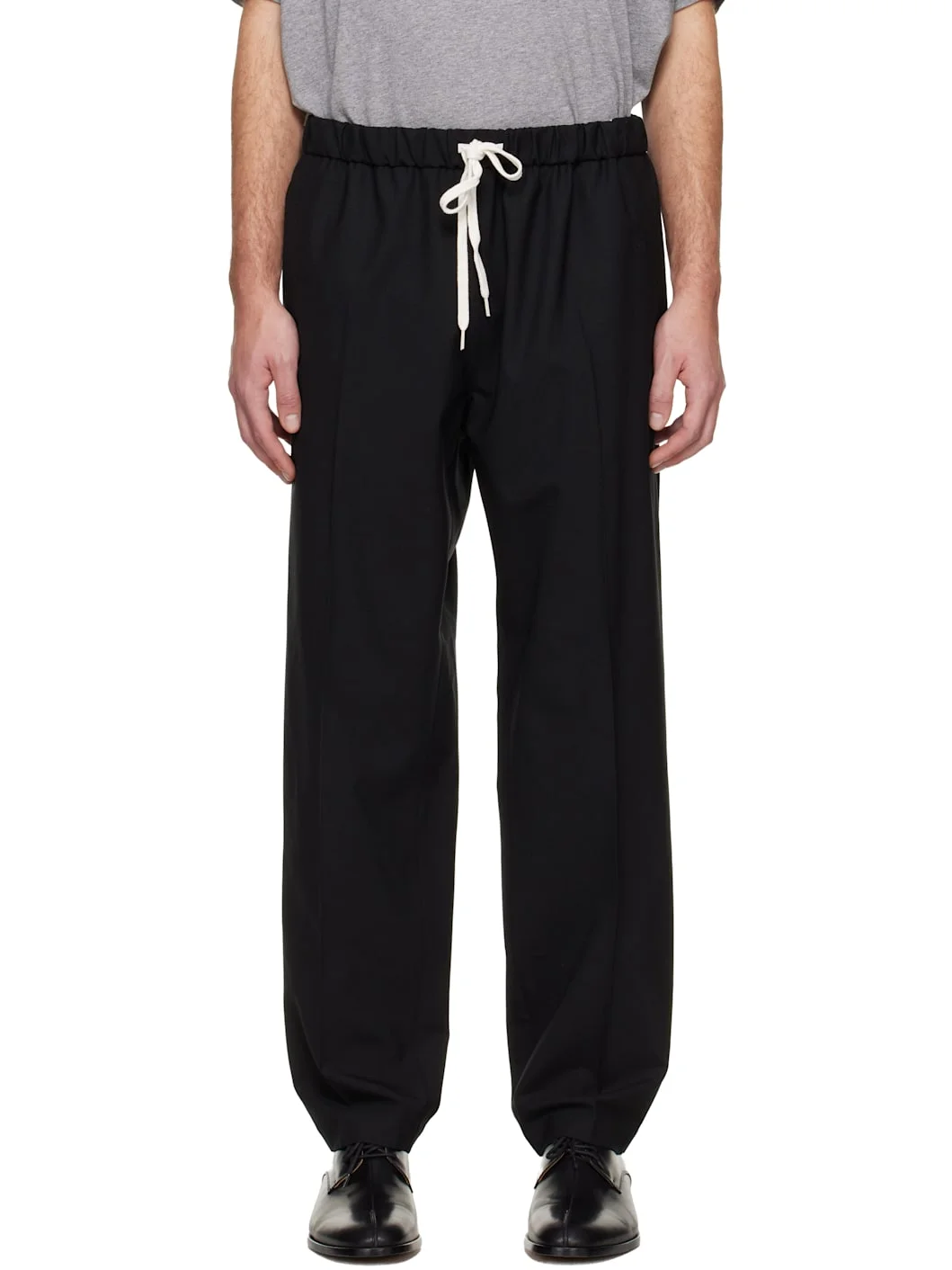 Black Drawstring Trousers - 1