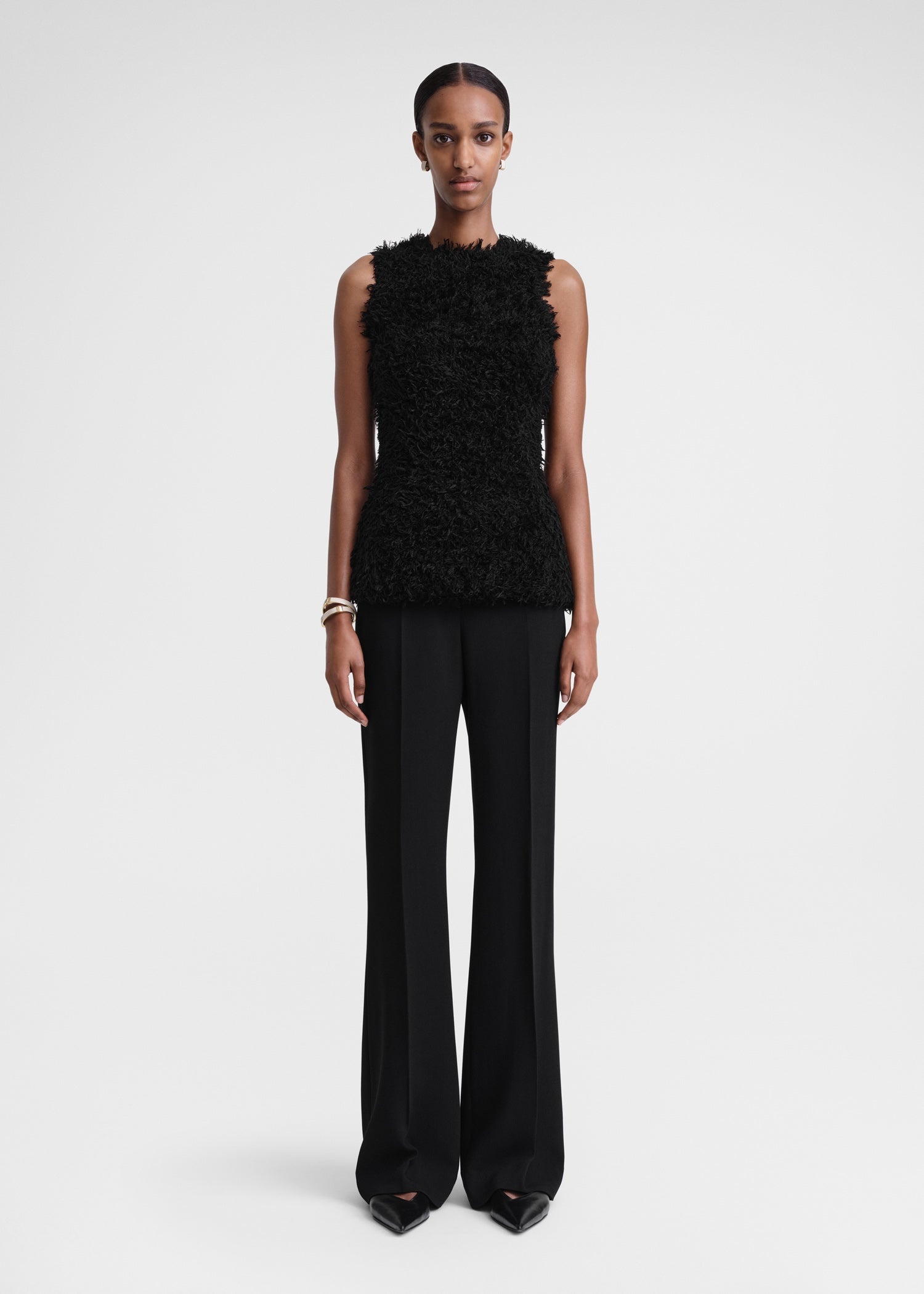 Curly mulberry silk knit black - 2