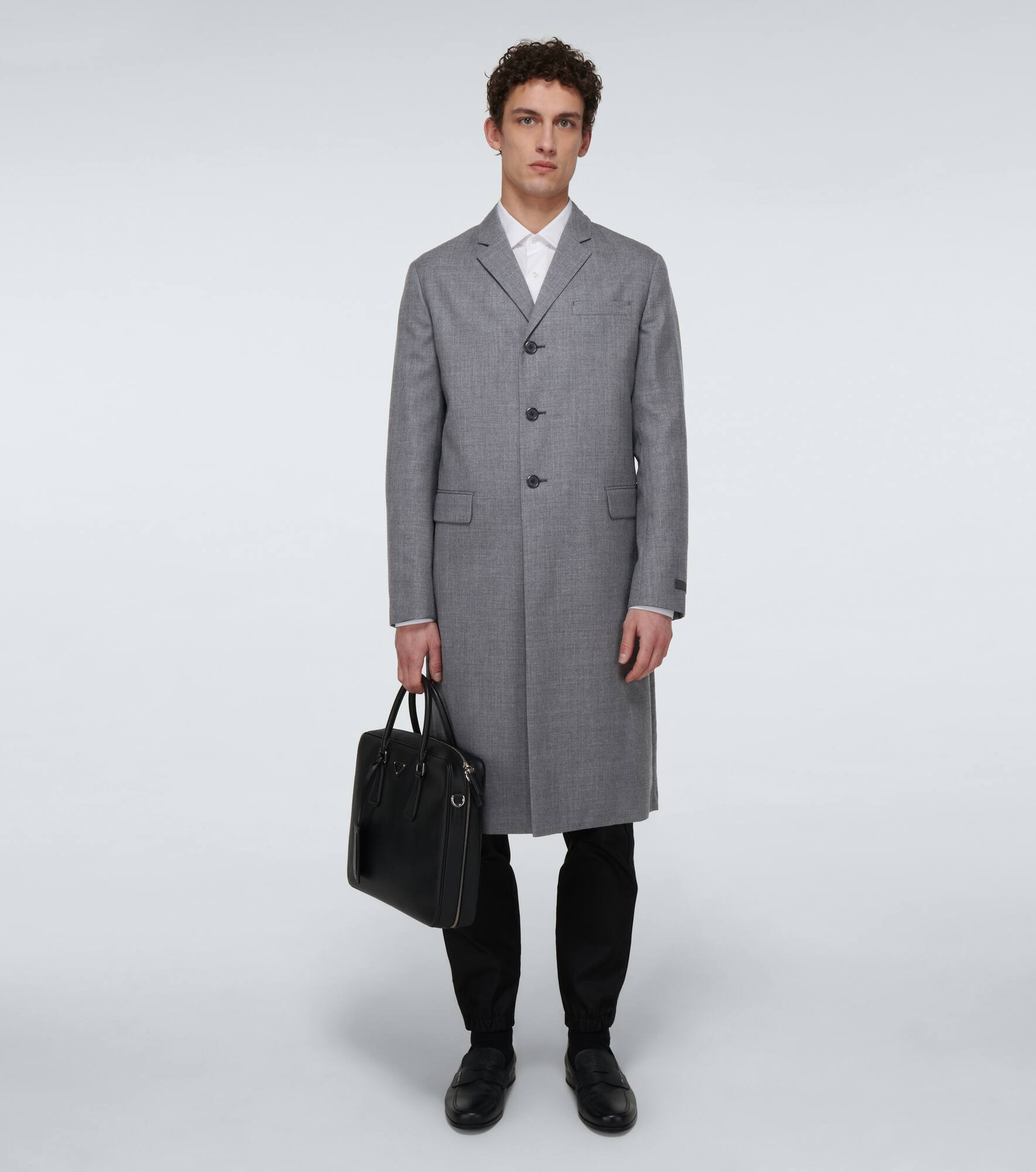 Single-breasted wool coat - 2