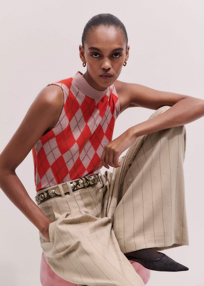 Argyle Slim Knit Vest 6