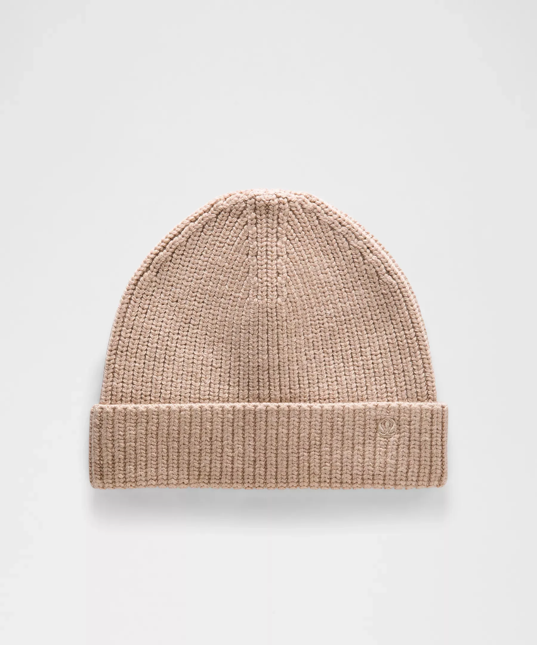 Close-Fit Wool-Blend Ribbed Knit Beanie *Embroidered Logo - 1