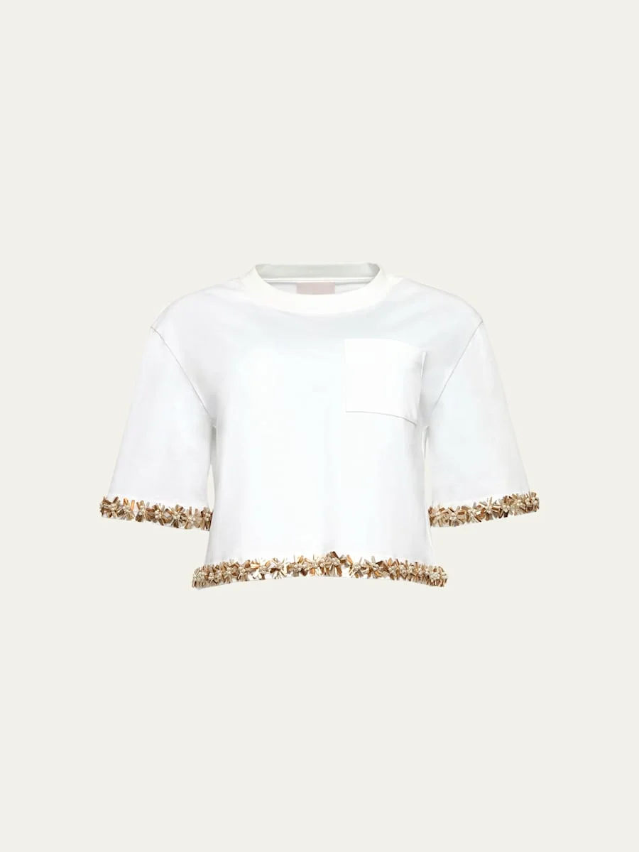 Asa Embellished Sunflare Floral Tee - 1