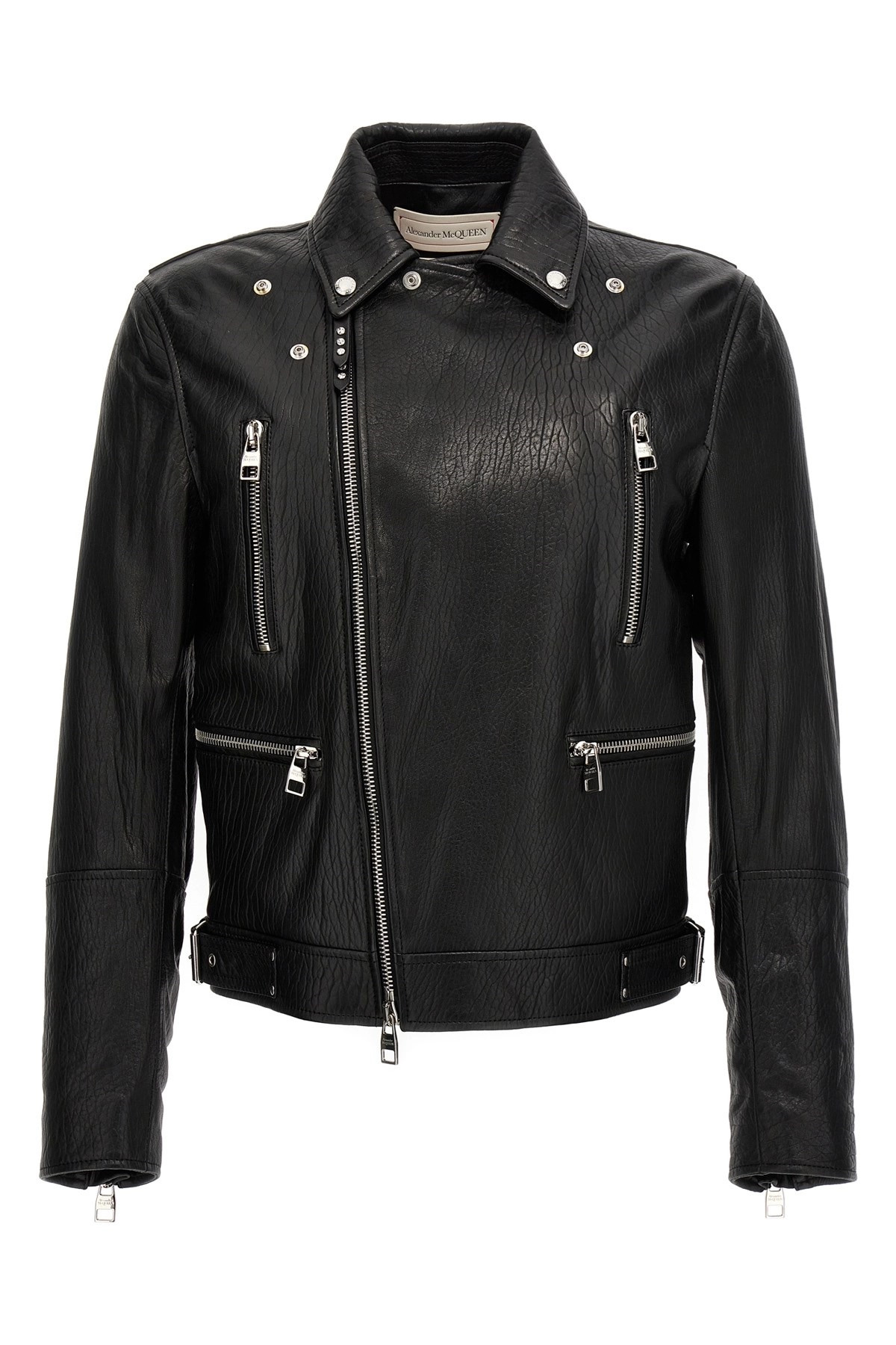 Texture leather jacket - 4