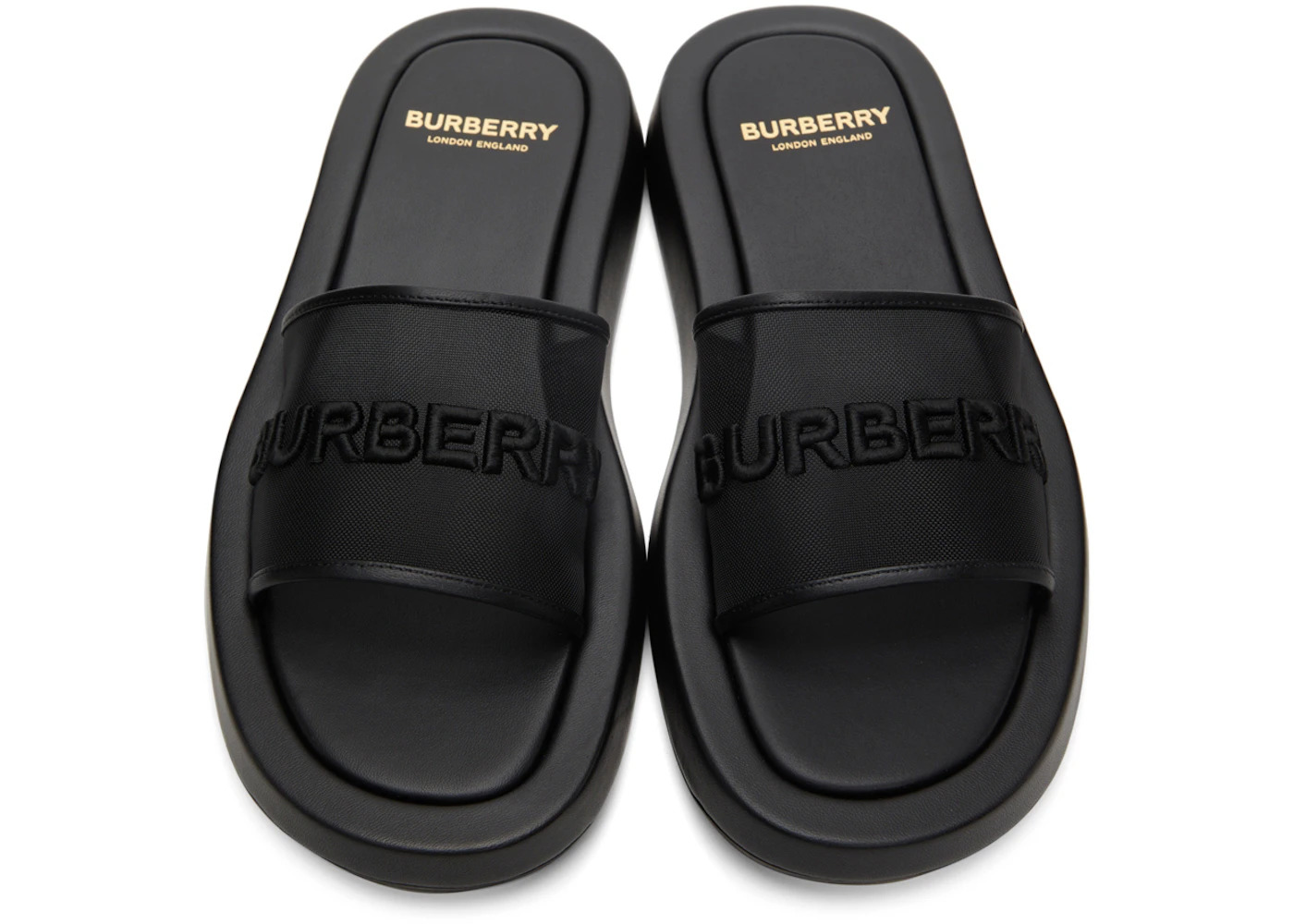 Burberry Embroidered Logo Slide Black (Women's) - 2