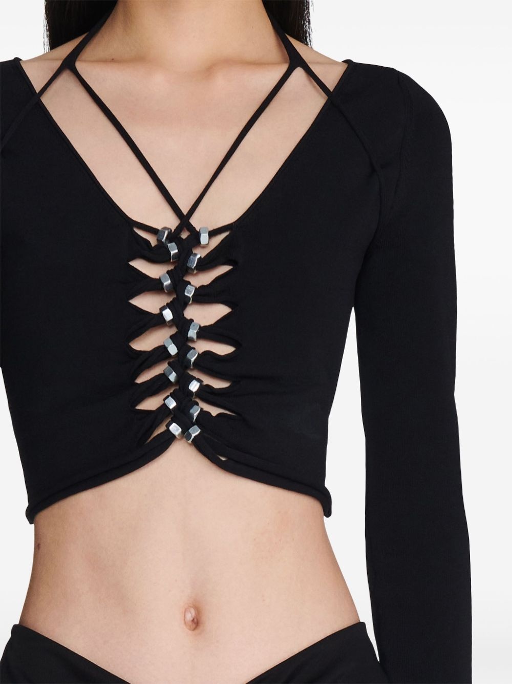 cut-out halterneck crop top - 5