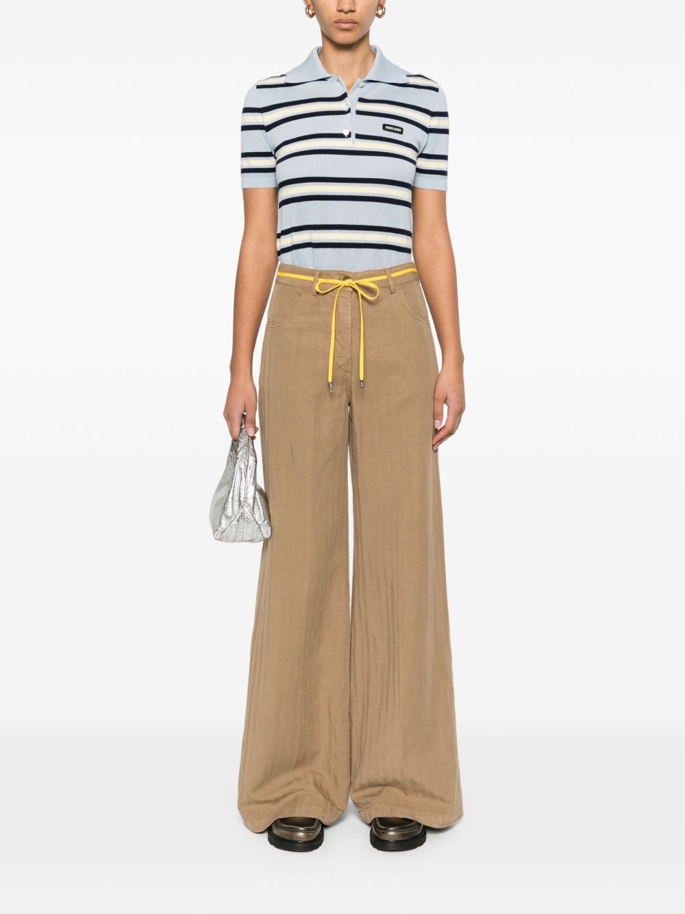 striped wide-leg trousers - 2
