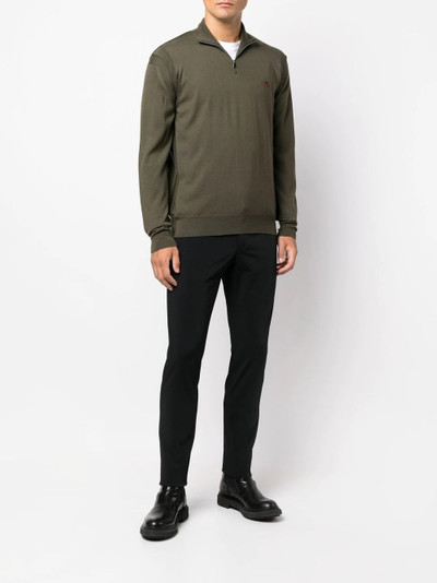 Etro logo-embroidered quarter-zip jumper outlook