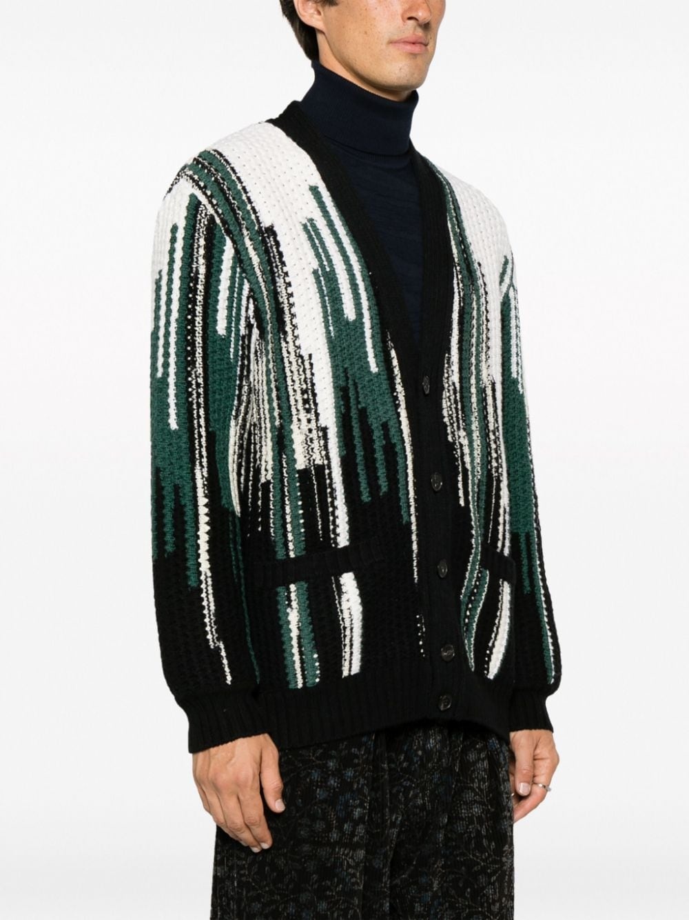 graphic-print buttoned cardigan - 3