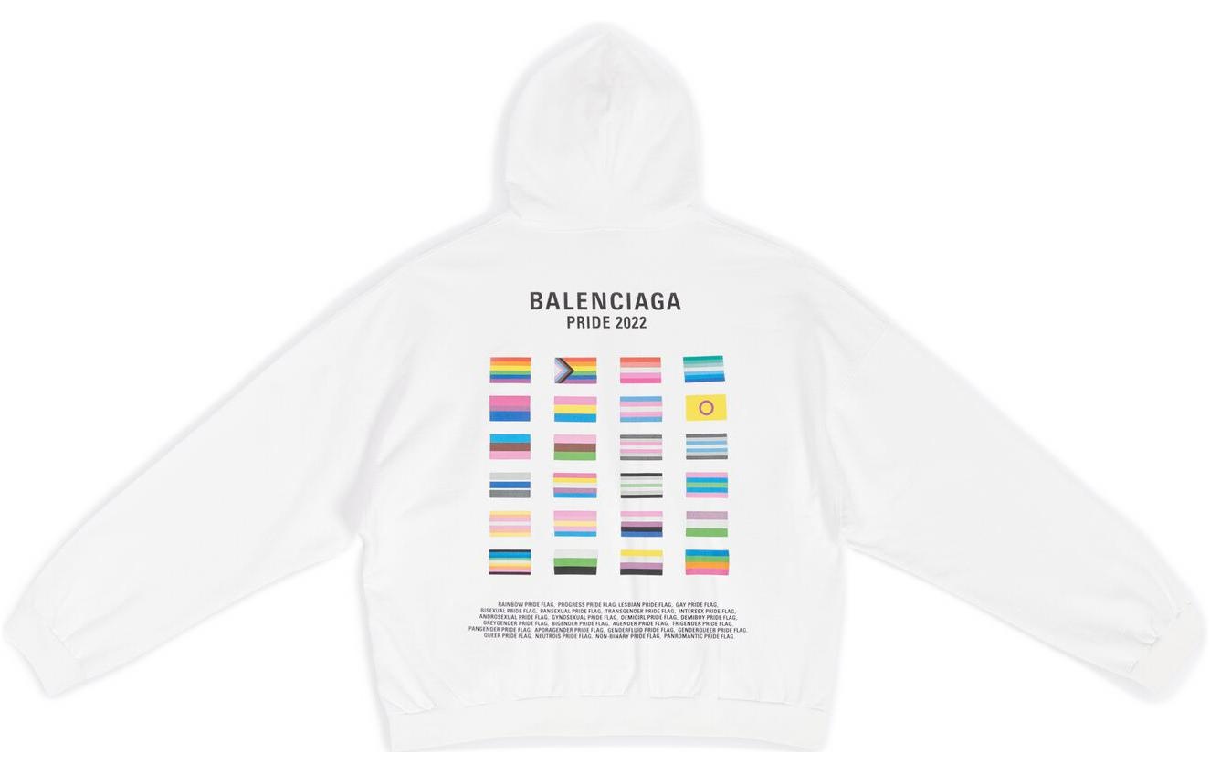 Balenciaga Pride Hoodie Boxy Fit 'White' 651799TMVO30904 - 2