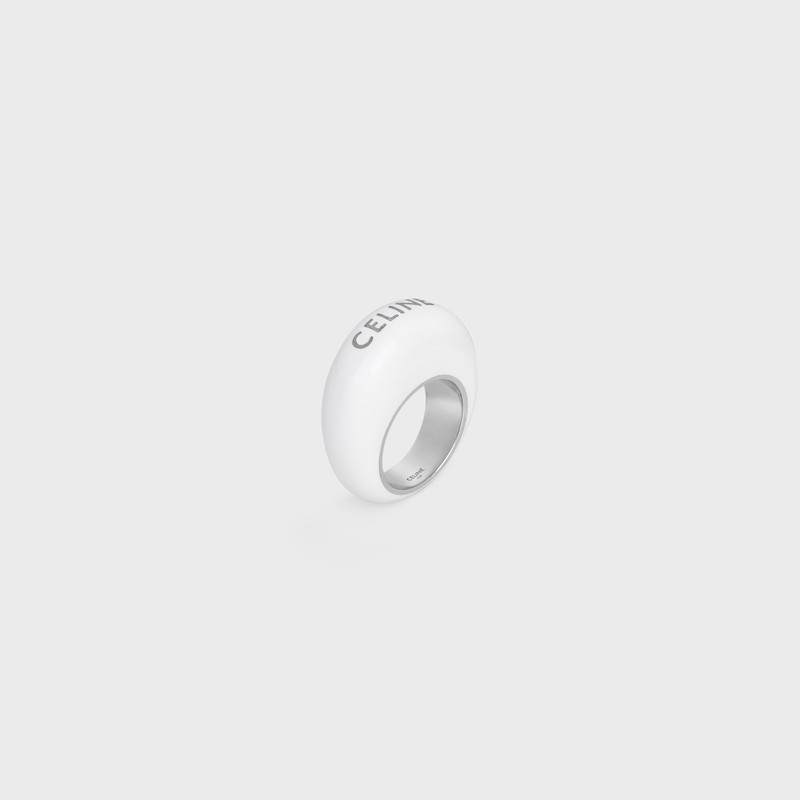 Celine Sulky Ring in Enamel and Brass with Rhodium Finish 3