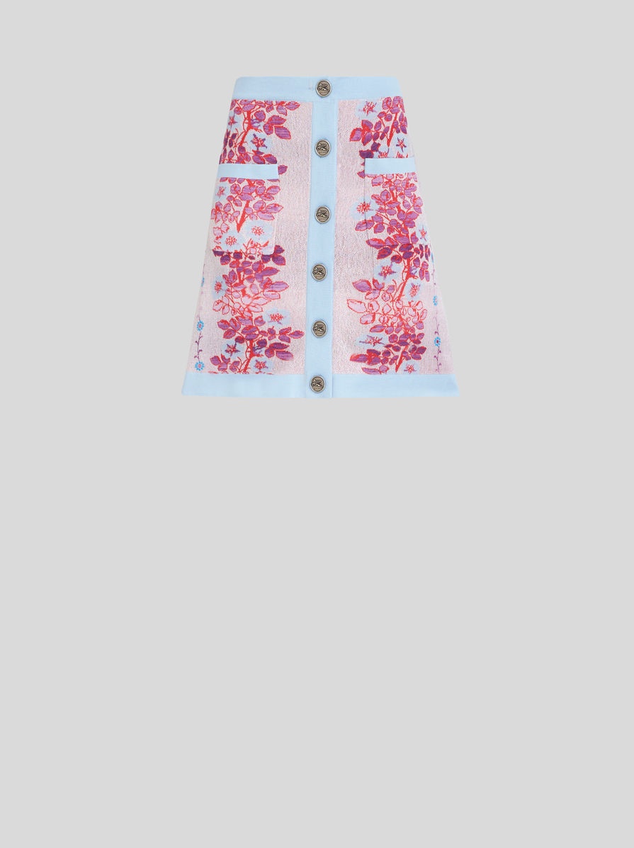 JACQUARD SKIRT WITH PEGASO BUTTONS - 1