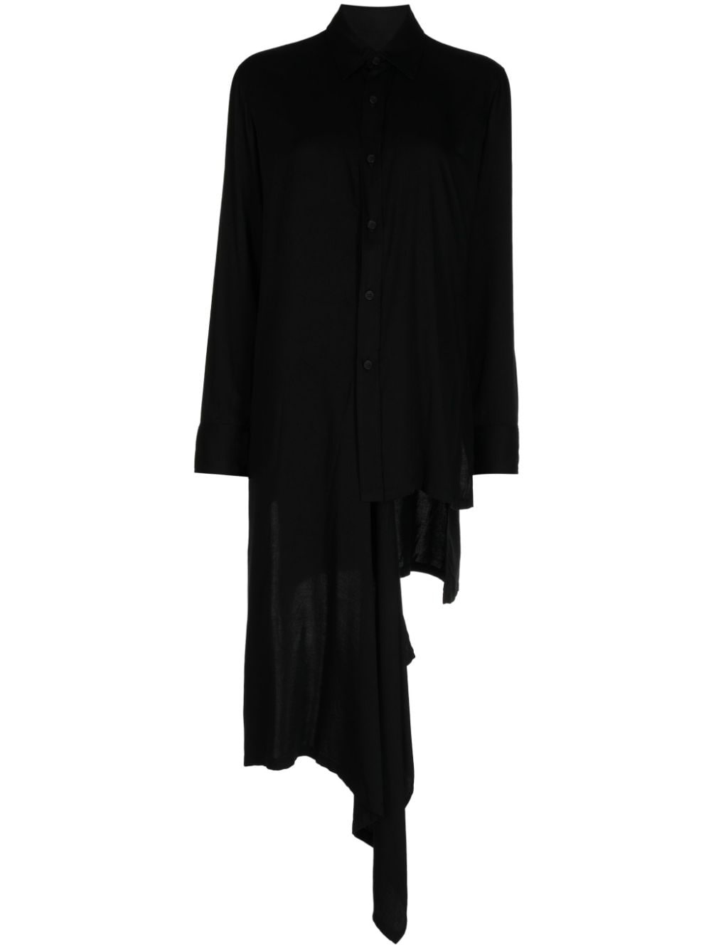 asymmetric long-sleeve shirtdress - 1