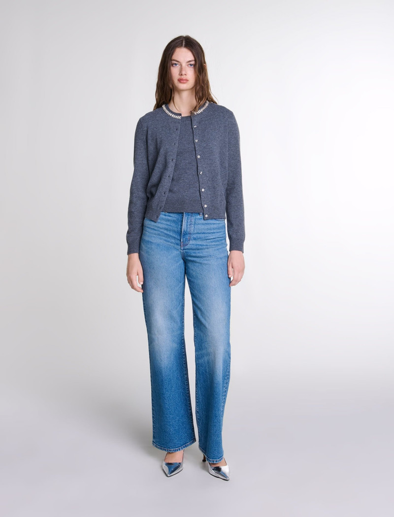 maje 2-in-1 cashmere cardigan outlook