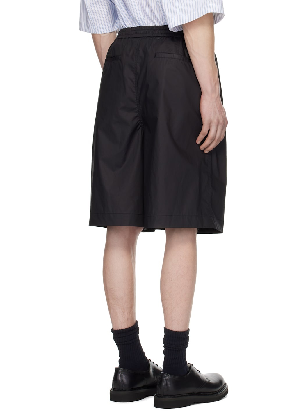 Juun. J Black Cotton Padded Shorts - 3