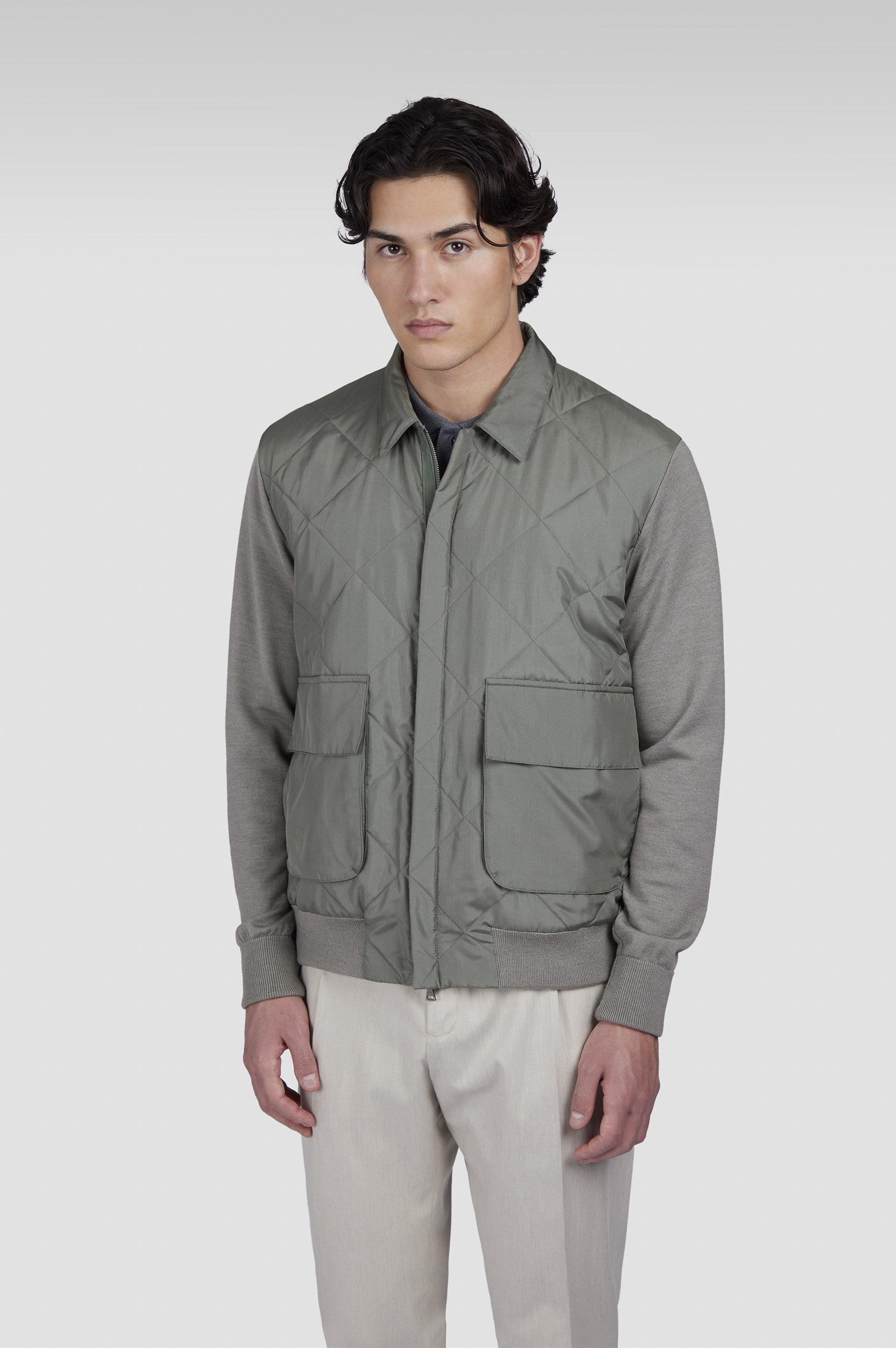 HYBRID ZIP-UP SHAKET IN TYPHOON® SILK, WOOL AND SILK - 8