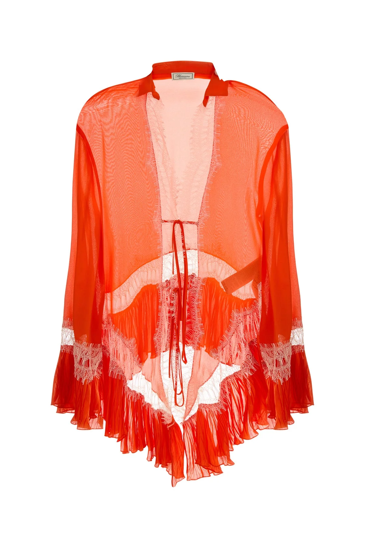 Orange chiffon blouse - 1