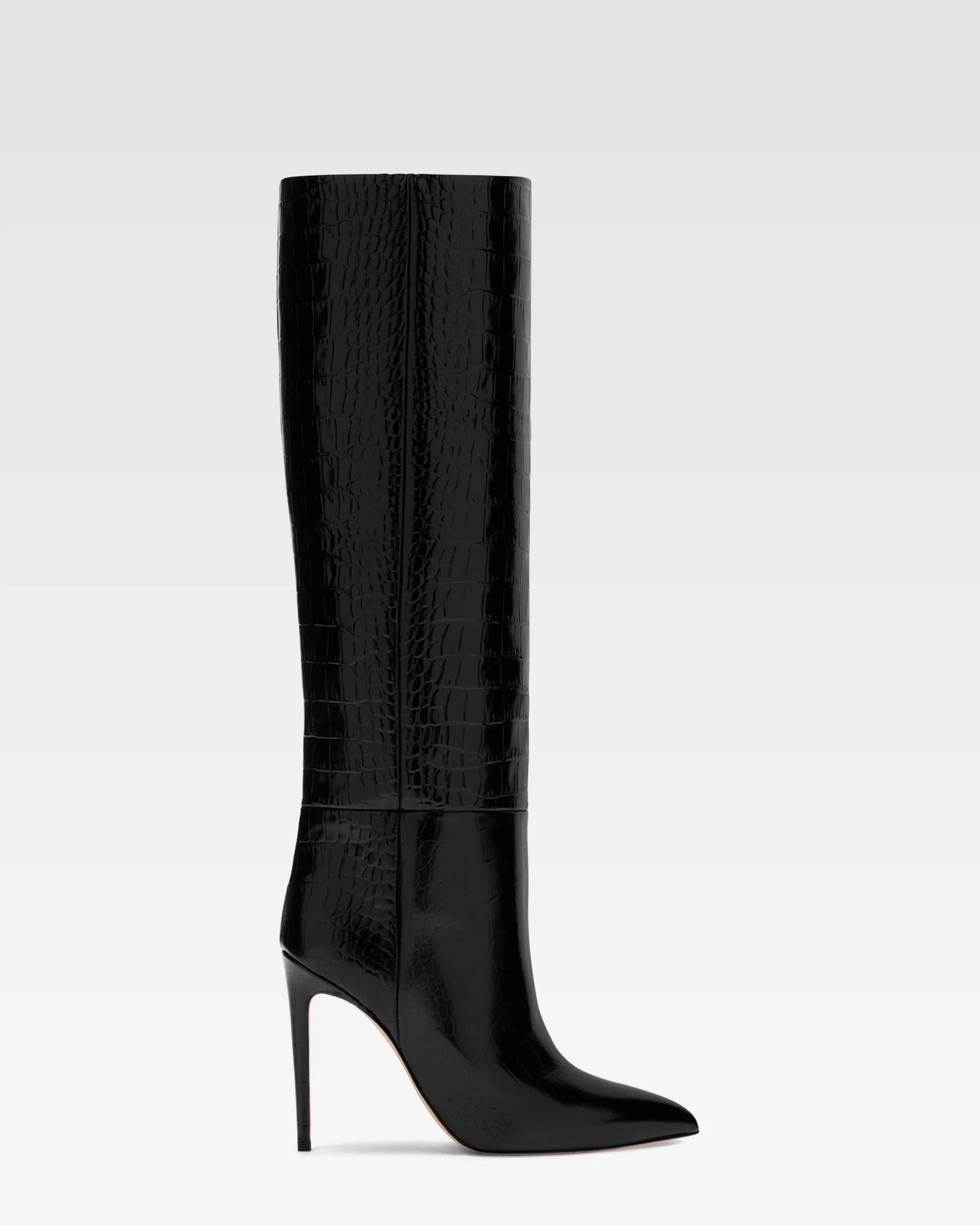 Croc-effect leather boot - 1