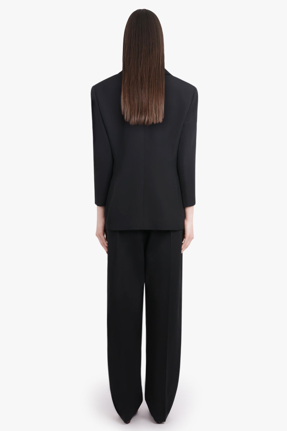 SINGLE BREASTED TWO BUTTON JACKET | BLACK - 5
